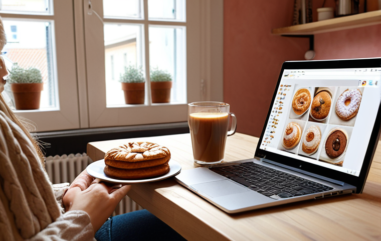**Prompt:** A person comfortably learning on a laptop at home, surrounded by cozy Swedish interior design. Focus on the feeling of empowerment and self-directed learning. Include subtle elements of "fika" in the scene (coffee, pastry).